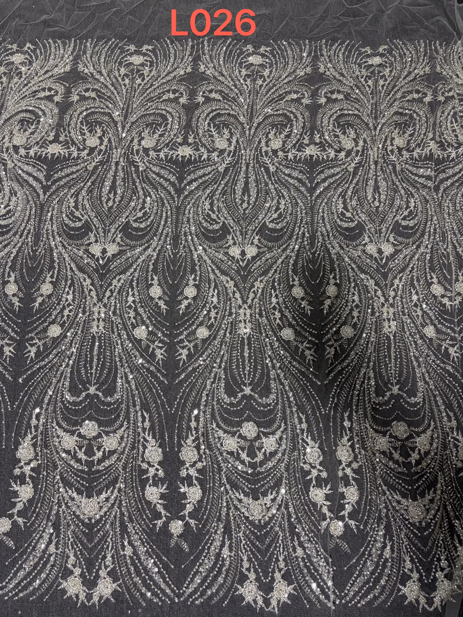 SEQUIN EMBROIDERED MESH L026
