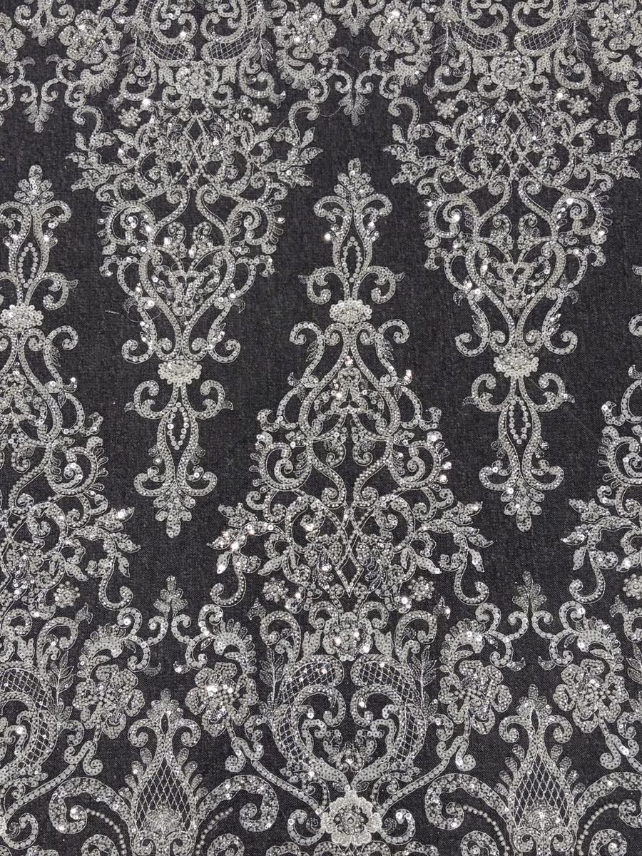 SEQUIN EMBROIDERED MESH 41025 fabric detail 2