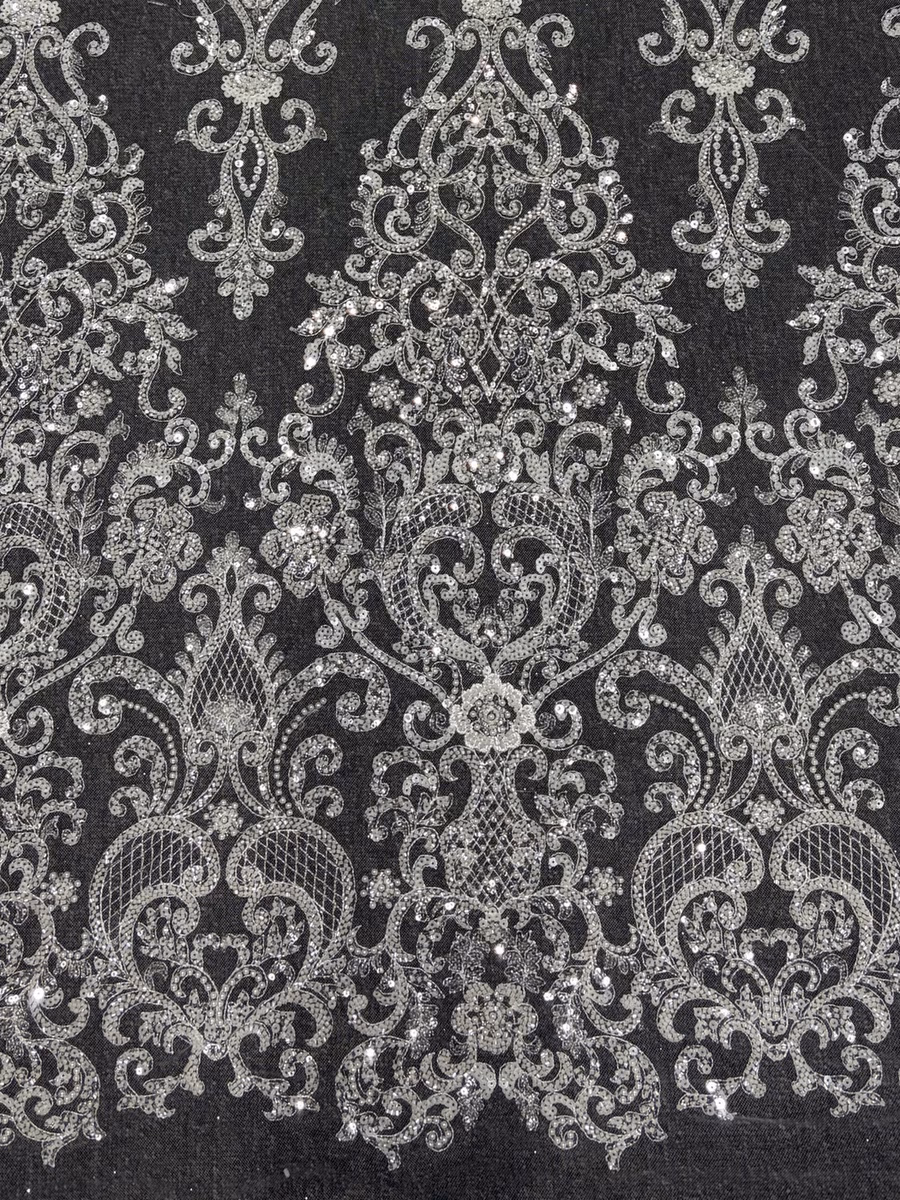 SEQUIN EMBROIDERED MESH 41025 fabric detail 3