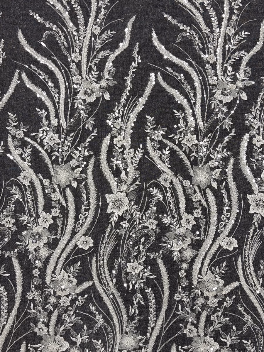 SEQUIN EMBROIDERED MESH 929 fabric detail 2