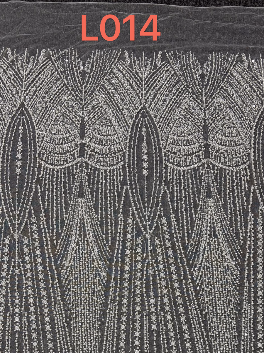 SEQUIN EMBROIDERED MESH L014 fabric detail 1