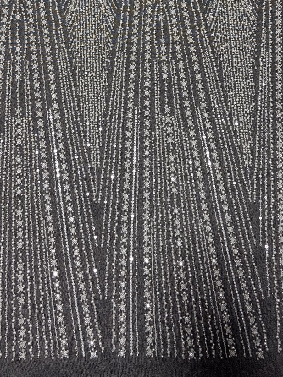 SEQUIN EMBROIDERED MESH L014 fabric detail 3