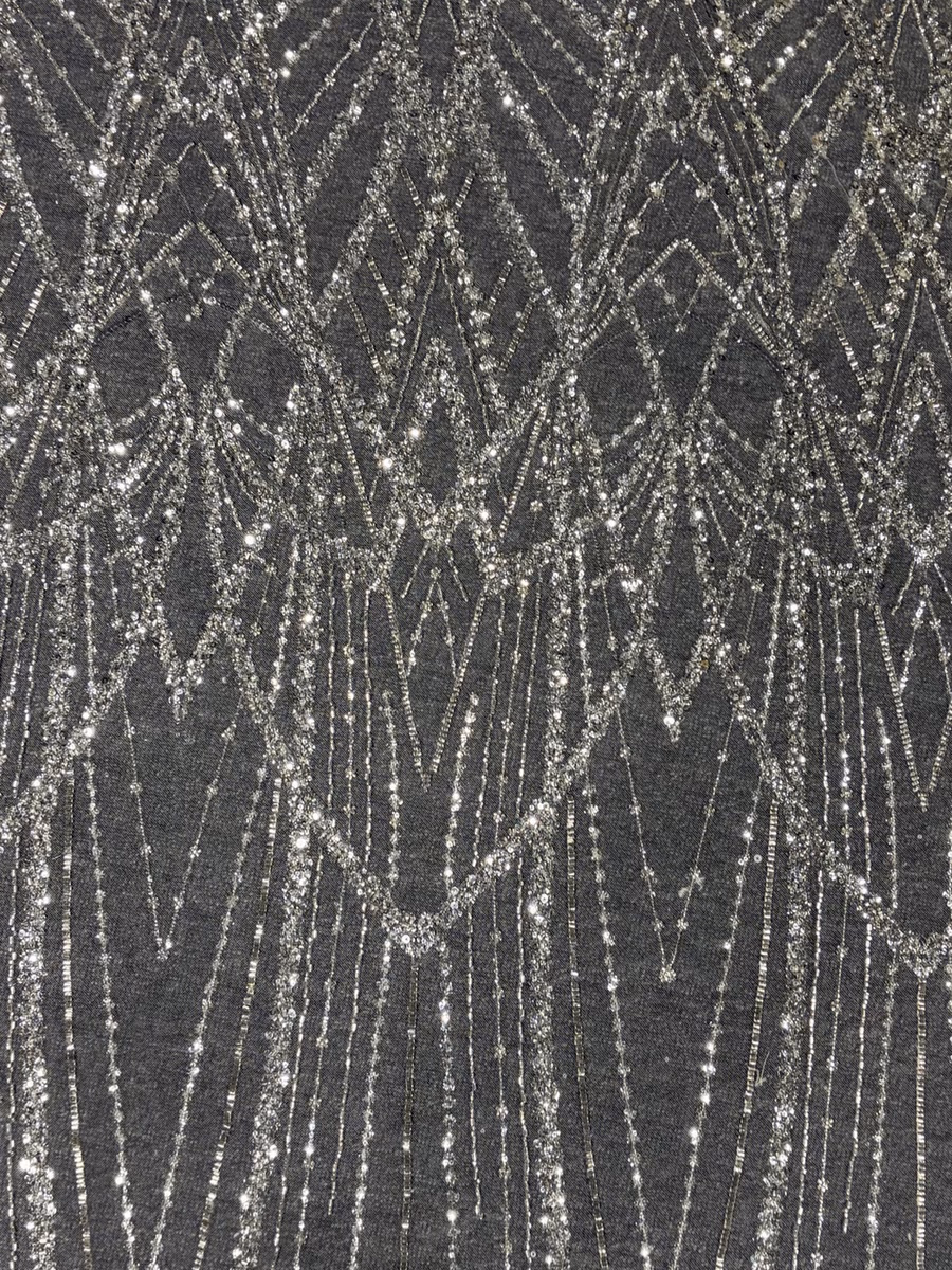 SEQUIN EMBROIDERED MESH L022 fabric detail 2