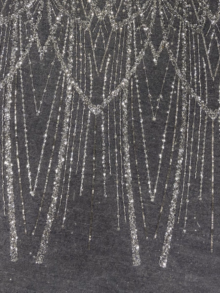 SEQUIN EMBROIDERED MESH L022 fabric detail 3