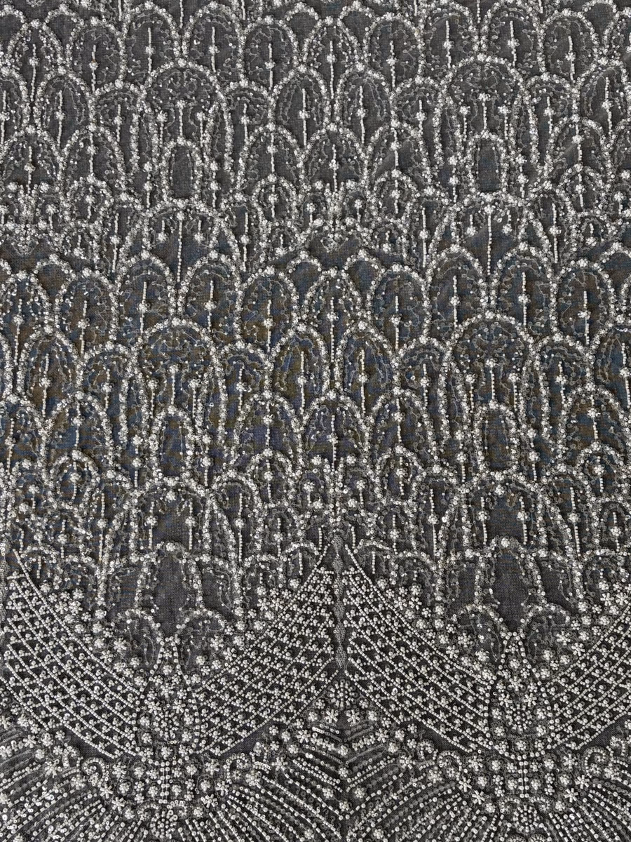 SEQUIN EMBROIDERED MESH L029 fabric detail 2