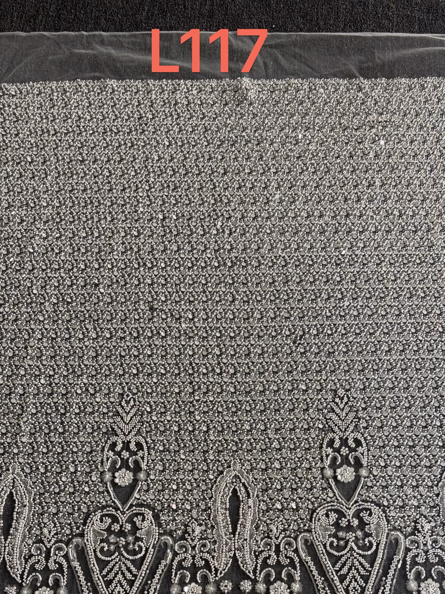SEQUIN EMBROIDERED MESH L117 fabric detail 1
