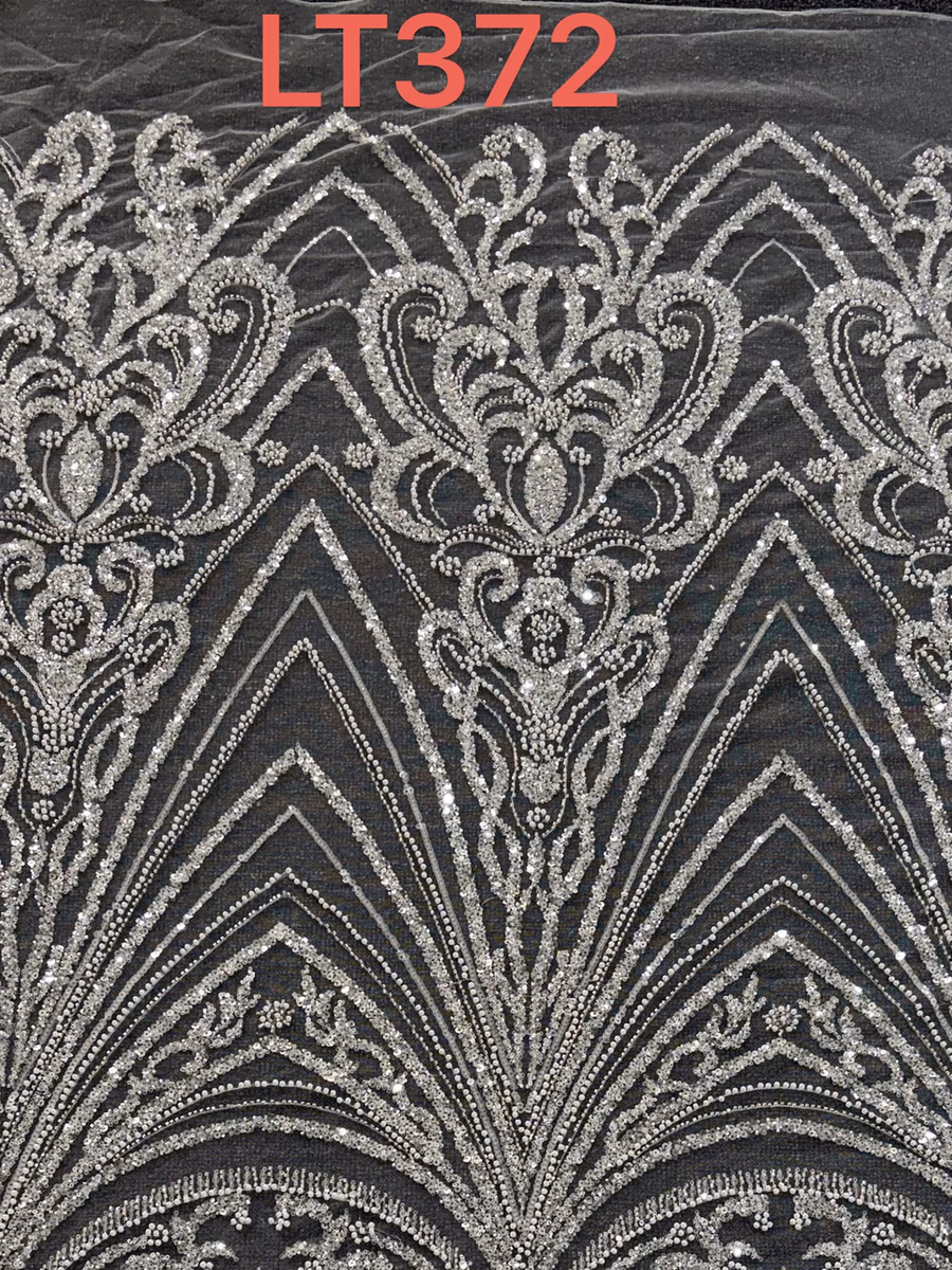 SEQUIN EMBROIDERED MESH LT372 fabric detail 1