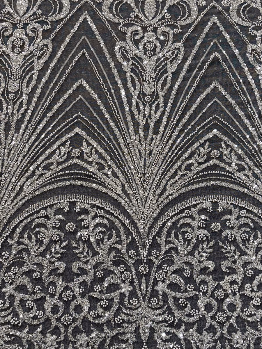 SEQUIN EMBROIDERED MESH LT372 fabric detail 2
