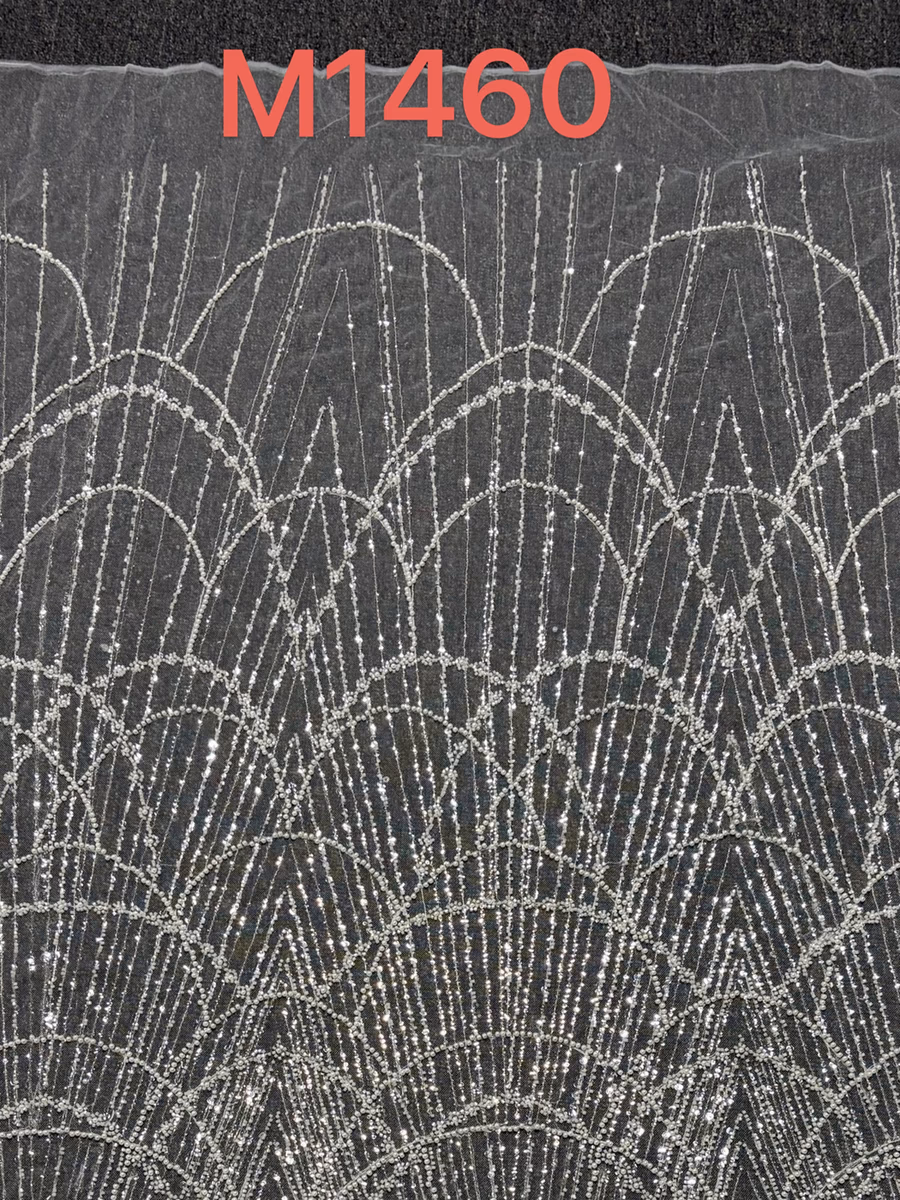 SEQUIN EMBROIDERED MESH M1460 fabric detail 1