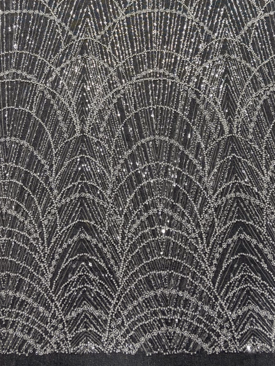 SEQUIN EMBROIDERED MESH M1460 fabric detail 3