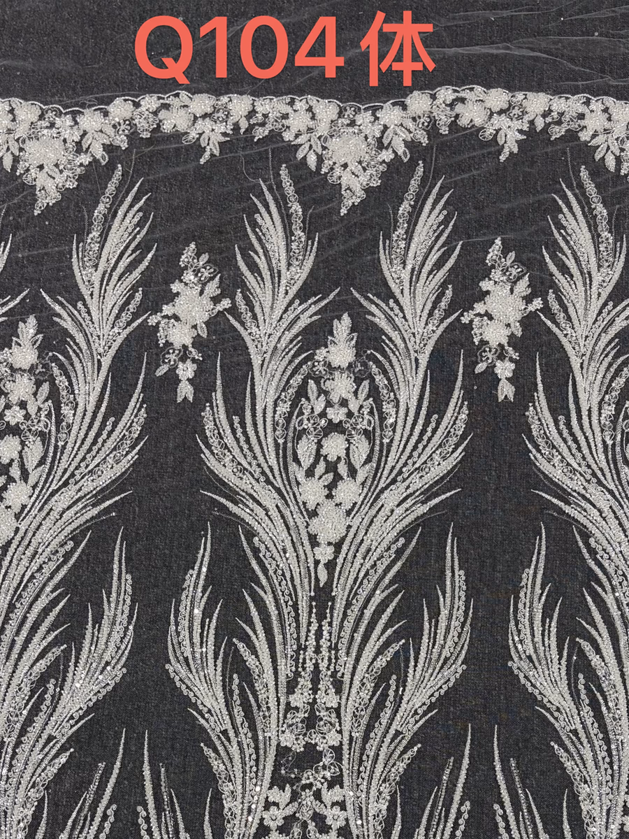 SEQUIN EMBROIDERED MESH Q104 Body fabric detail 1