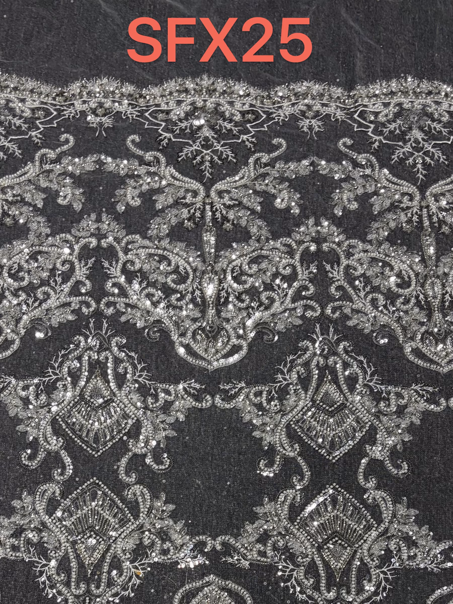 SEQUIN EMBROIDERED MESH SFX25 fabric detail 1
