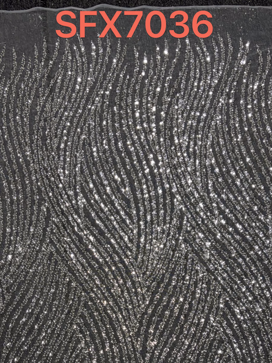 SEQUIN EMBROIDERED MESH SFX7036 fabric detail 1