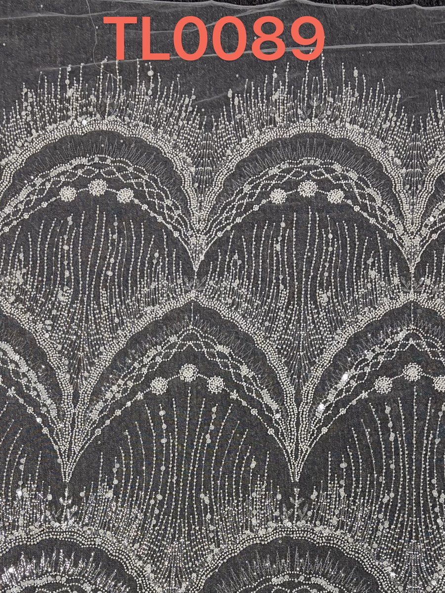 SEQUIN EMBROIDERED MESH TL0089 fabric detail 1