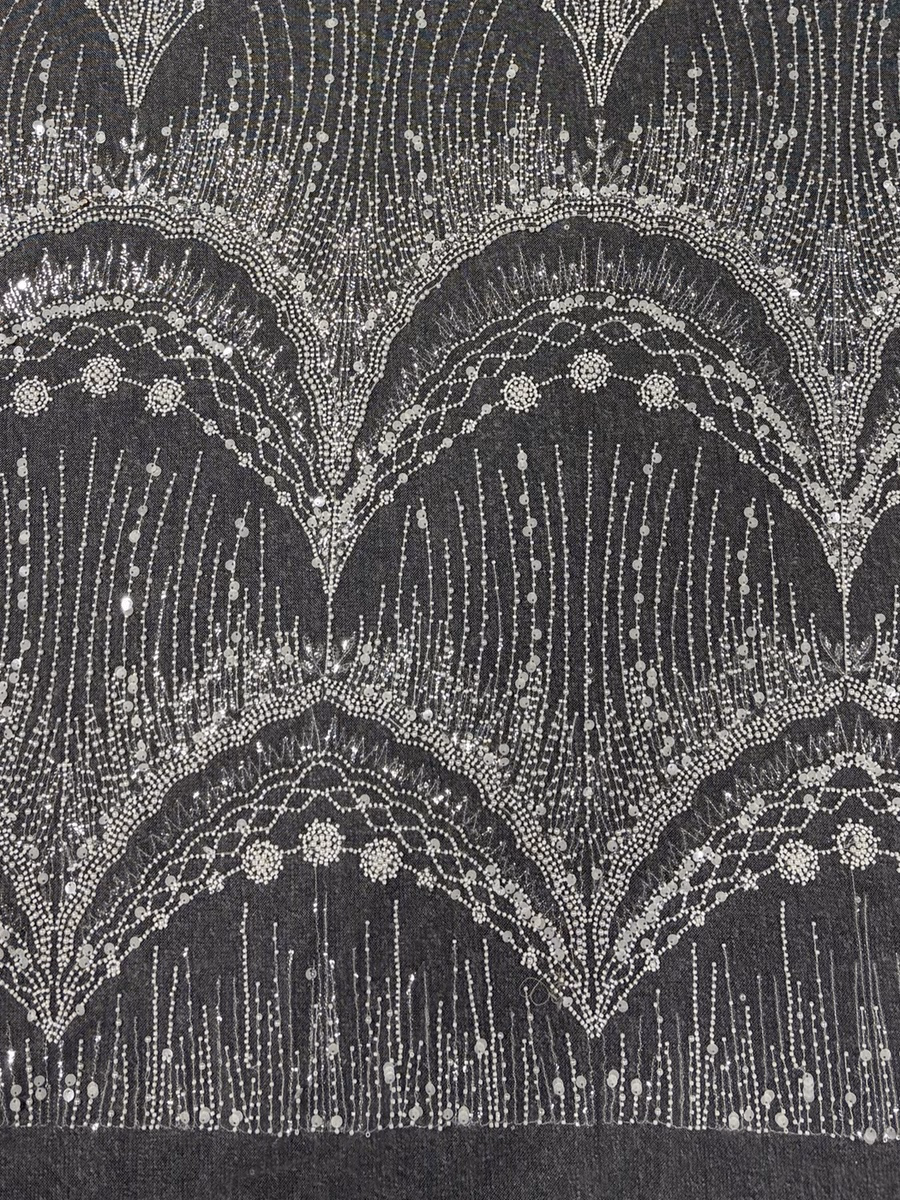 SEQUIN EMBROIDERED MESH TL0089 fabric detail 3