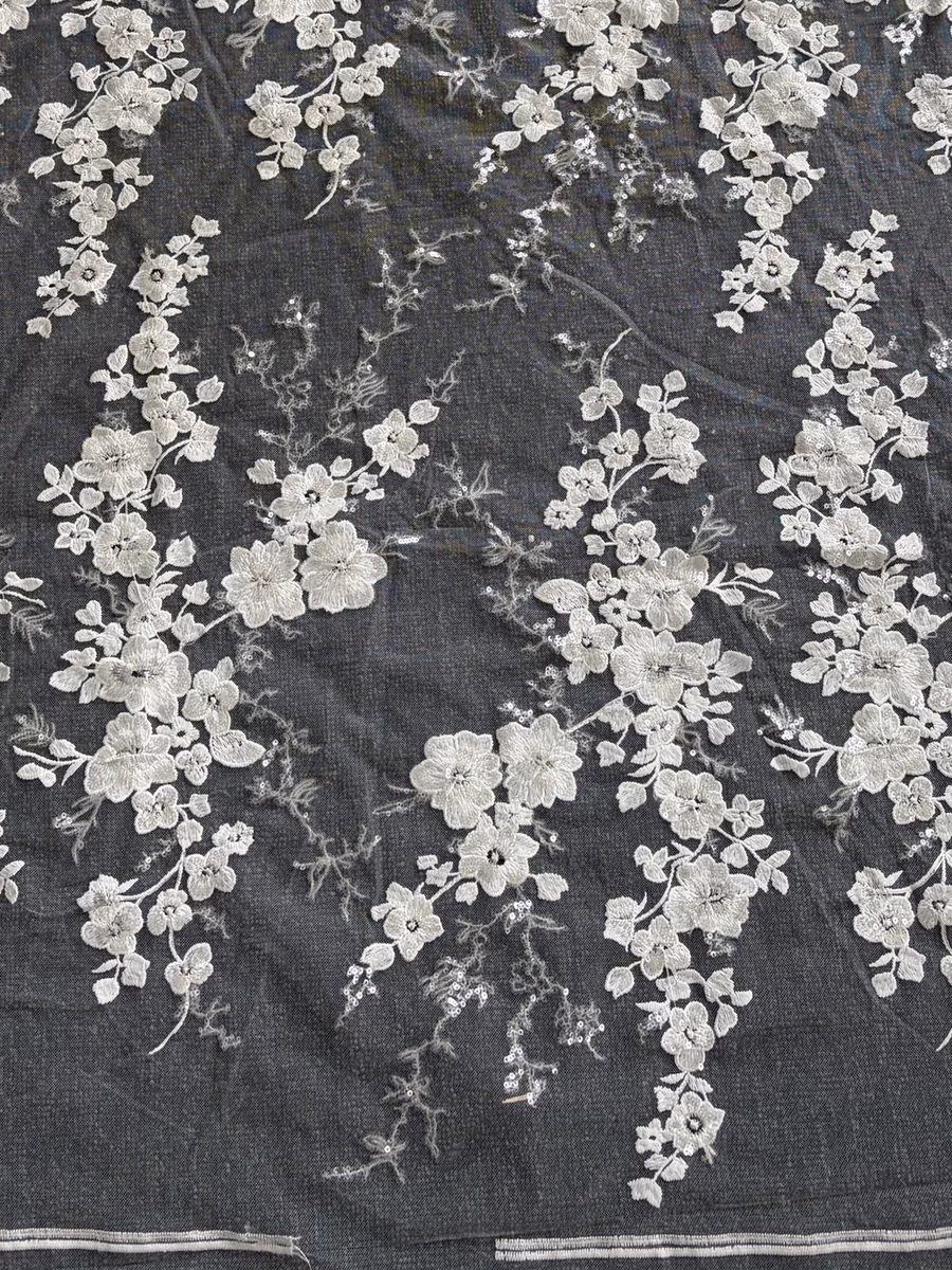 SEQUIN EMBROIDERED MESH Y204 fabric detail 3