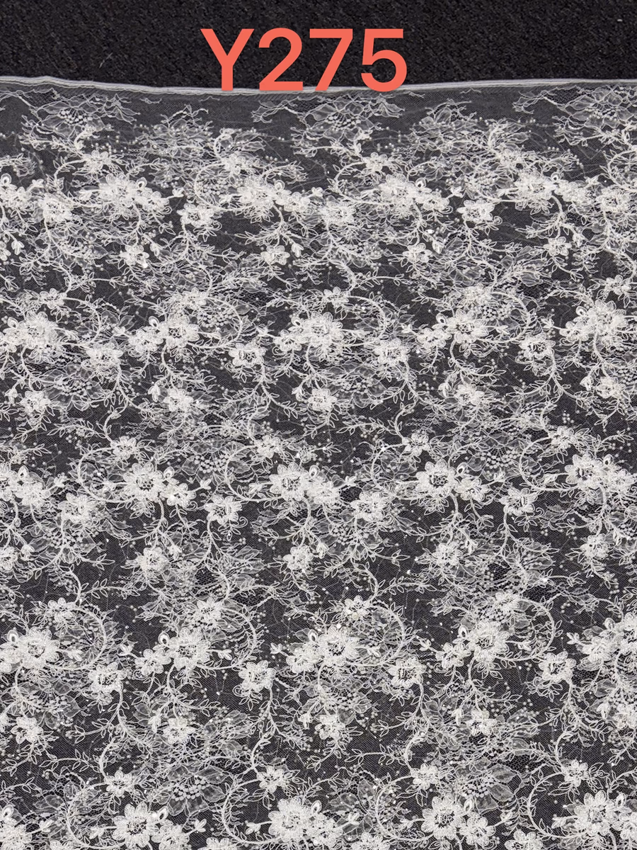 SEQUIN EMBROIDERED MESH Y275 fabric detail 1